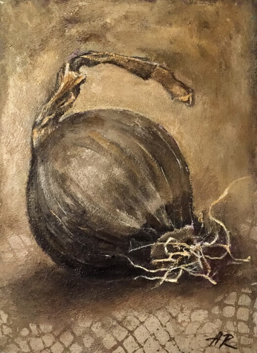 Malerei mit dem Titel "Onion Still Life Pa…" von Lena Ru, Original-Kunstwerk, Acryl