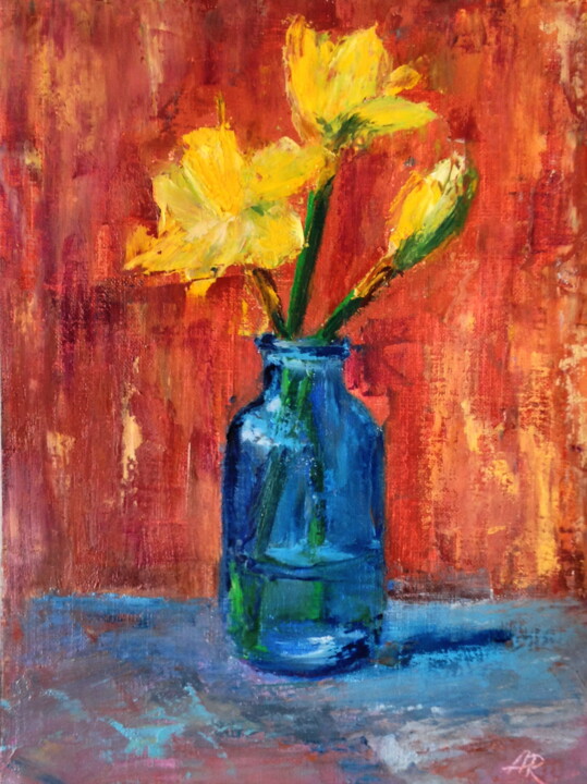 Painting titled "Daffodils" by Lena Ru, Original Artwork