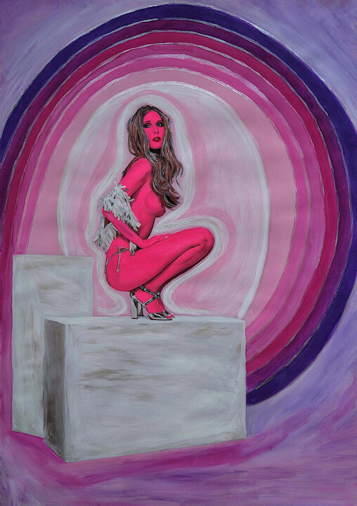 Картина под названием "Orion Girl No 12 -…" - Lena Snow, Подлинное произведение искусства, Акрил