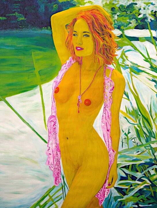 Painting titled "Eurydice" by Lena Snow, Original Artwork, Acrylic