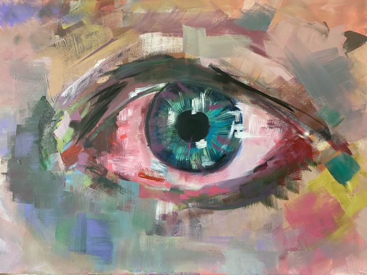 Painting titled "Eye" by Elena Tuchkina, Original Artwork, Acrylic