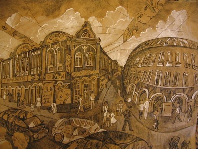 Рисунок под названием "Центр города (Серги…" - Gedda, Подлинное произведение искусства
