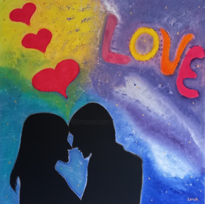 Painting titled "Love" by Lenah Van Wijk, Original Artwork, Acrylic