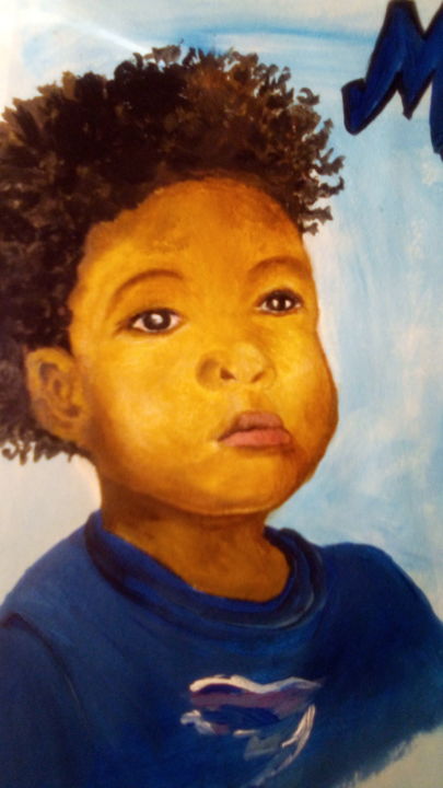 Painting titled "L'innocence" by Catherine Mondésir (KALIZ'ART), Original Artwork, Acrylic