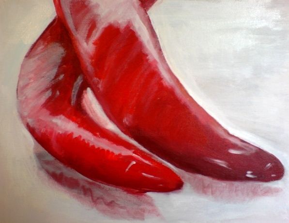 Peinture intitulée "Red hot chili pepper" par Lena Tedeblad, Œuvre d'art originale