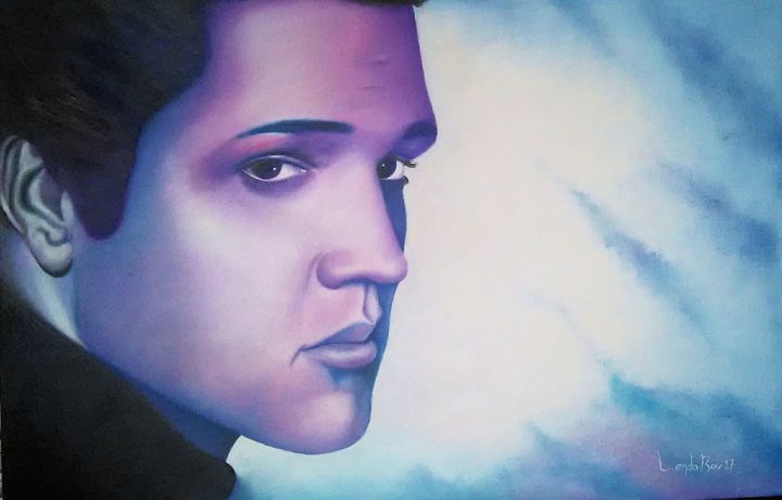 Painting titled "Elvis-Presley.jpg" by Lenda Bavedila, Original Artwork