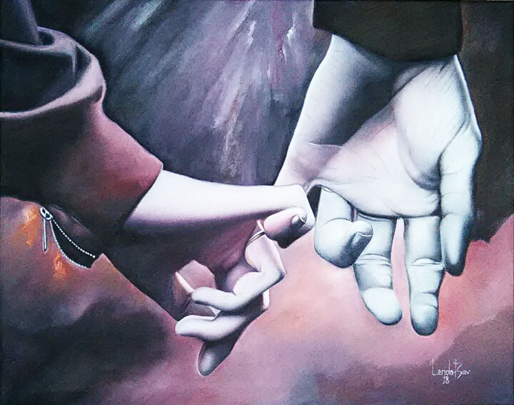 Peinture intitulée "Destinée" par Lenda Bavedila, Œuvre d'art originale, Huile