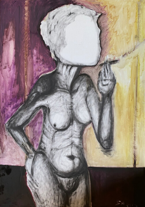 Pintura titulada "ere++ / The three a…" por Leni Smoragdova, Obra de arte original, Oleo Montado en Bastidor de camilla de m…