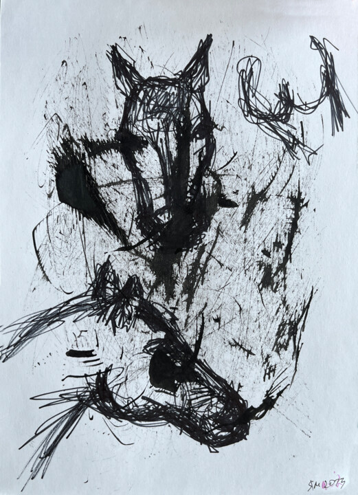 Drawing titled "h0Fi / Mother’s Mil…" by Leni Smoragdova, Original Artwork, Ink