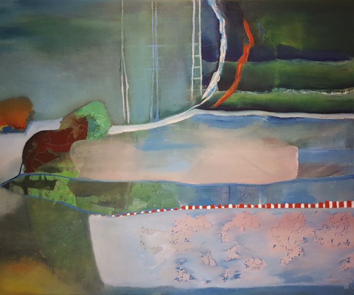 Peinture intitulée "Early Morning" par Lenie Van Den Bulk, Œuvre d'art originale, Huile