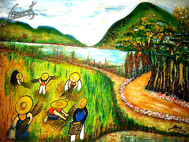 Pintura intitulada "A Colheita" por Lenilson Barreto Barreto, Obras de arte originais, Outro