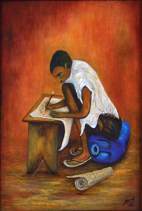 Pintura intitulada "Caçador de Sonhos -…" por Lenilson Barreto Barreto, Obras de arte originais, Acrílico