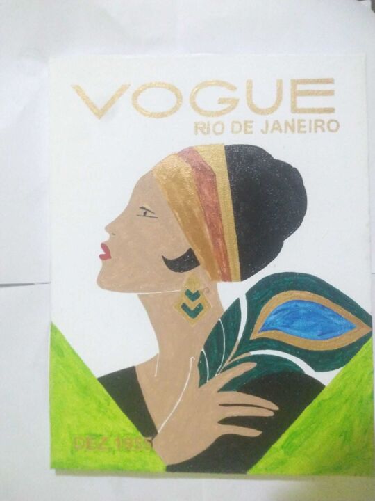 Arte têxtil intitulada "dama" por Lenilson Da Silva, Obras de arte originais, Acrílico Montado em Armação em madeira