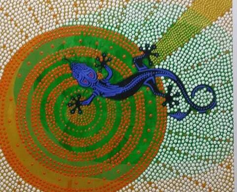 Pintura intitulada "australian lizard" por Lenilson Da Silva, Obras de arte originais, Acrílico