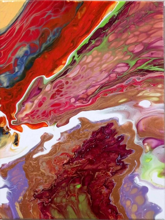 Peinture intitulée "Pouring world" par Lenka Štibrányiová, Œuvre d'art originale, Acrylique