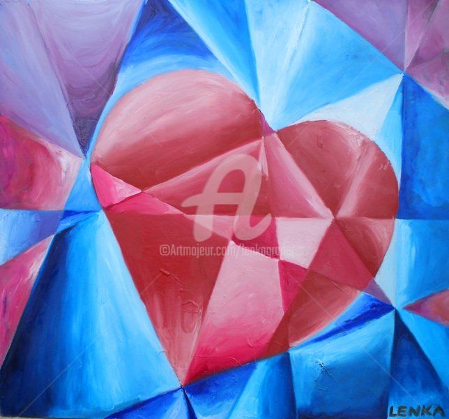 Pintura titulada "Jewel Heart" por Lenka Graner, Obra de arte original, Oleo