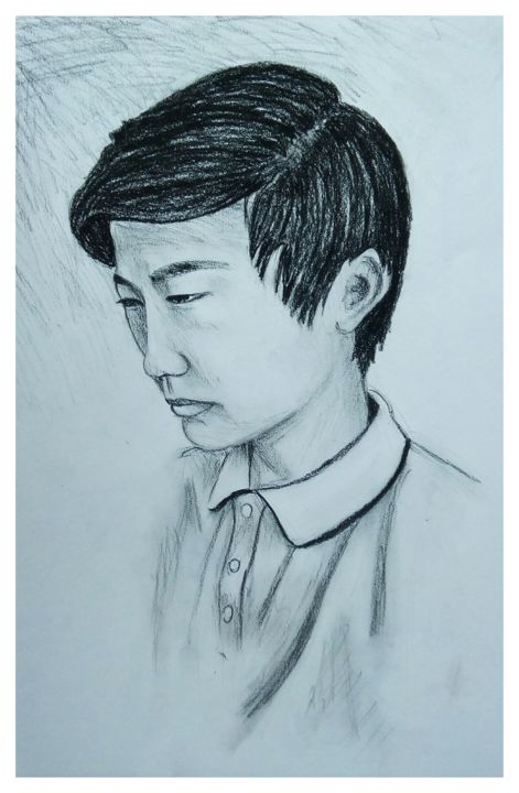 Лицо азиата рисунок