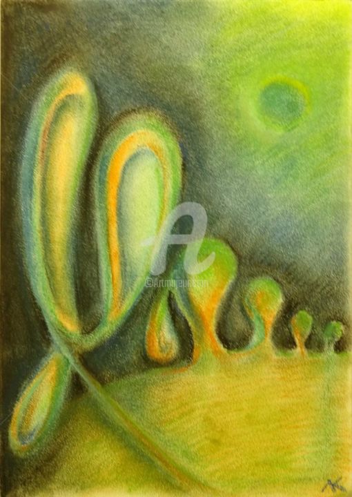Painting titled "Place" by Leonid, Original Artwork, Pastel
