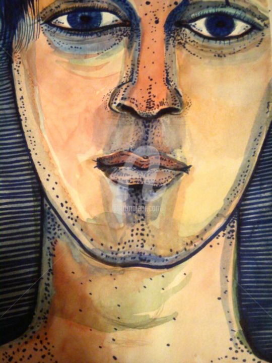 Рисунок под названием "my face" - Leonid, Подлинное произведение искусства, Маркер