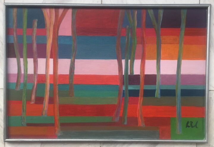 Peinture intitulée "Bois de hêtres" par Leo Roussel, Œuvre d'art originale, Acrylique Monté sur Autre panneau rigide