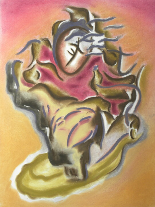 Drawing titled "Annunciation" by Leo Spreksel, Original Artwork, Pastel