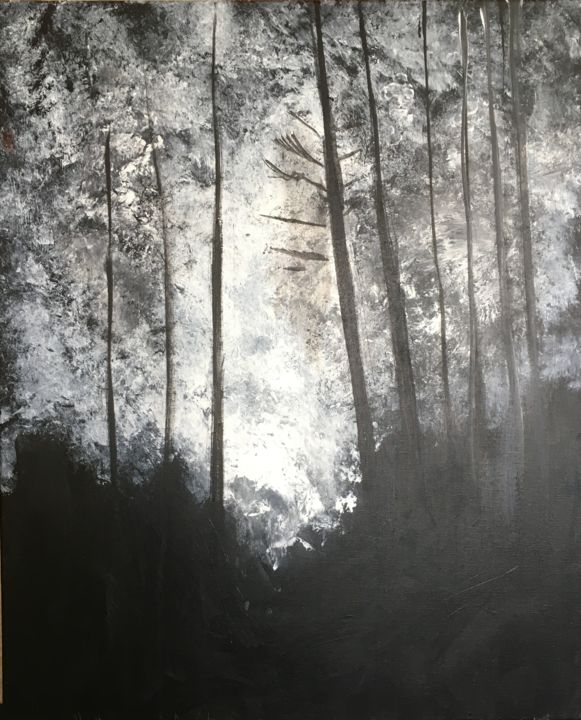 Peinture intitulée "Forêt" par Leandro Gennaro, Œuvre d'art originale, Acrylique