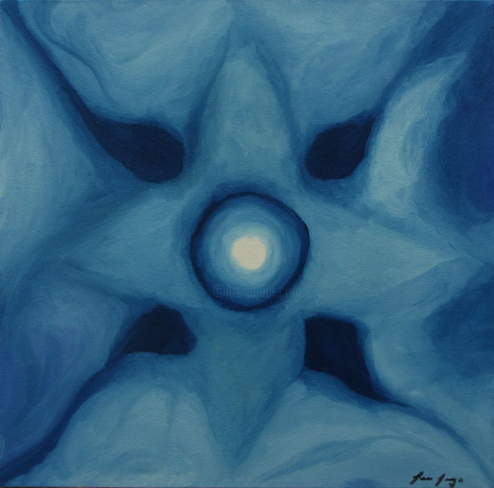Painting titled "Azul" by Leo Du Lac, Original Artwork, Oil