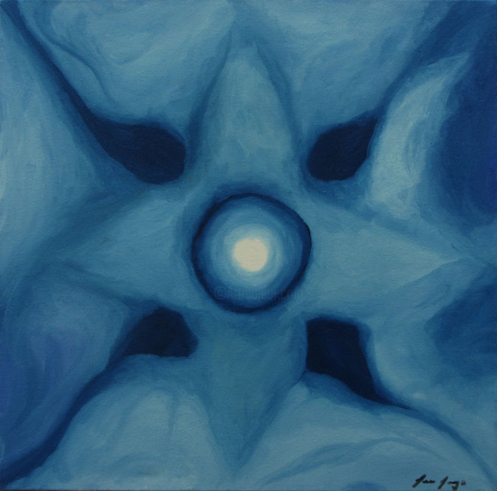 Pintura intitulada "Azul" por Leo Du Lac, Obras de arte originais, Óleo