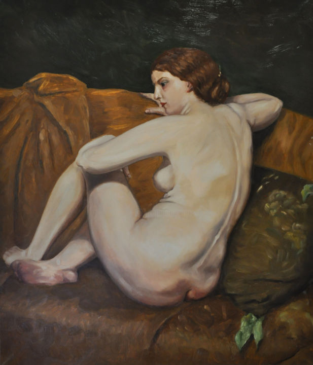 Painting titled "A Blonde" by Ekaterina Leonardovna, Original Artwork, Oil