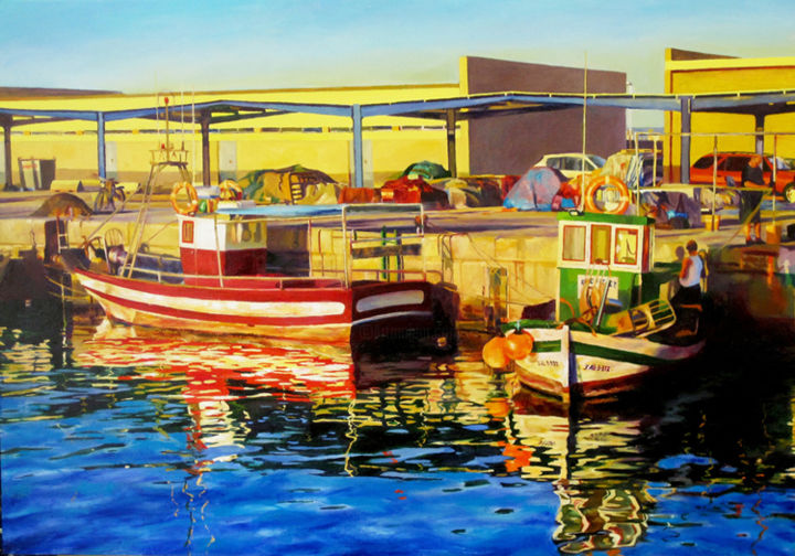 Pintura titulada ""ATARDECER EN BARBA…" por Andrades, Obra de arte original, Oleo