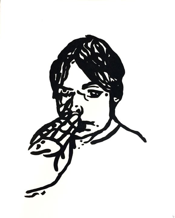 Peinture intitulée "autoportrait 3" par Gimutus, Œuvre d'art originale, Acrylique