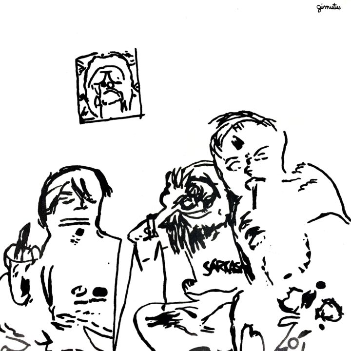 Zeichnungen mit dem Titel "27 décembre" von Gimutus, Original-Kunstwerk, Tinte