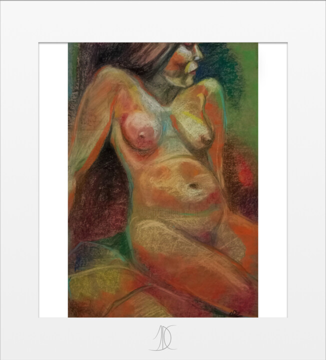 Dessin intitulée "Desnudo 2" par Leon Fuerte, Œuvre d'art originale, Pastel