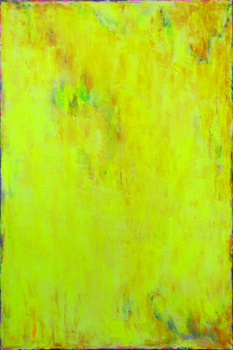 Painting titled "Yellow Abstract Pai…" by Leon Grossmann, Original Artwork, Acrylic