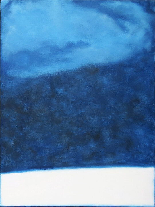 Schilderij getiteld "Blue White Abstract…" door Leon Grossmann, Origineel Kunstwerk, Acryl