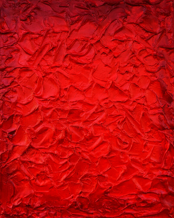 Schilderij getiteld "Red Abstract Painti…" door Leon Grossmann, Origineel Kunstwerk, Acryl