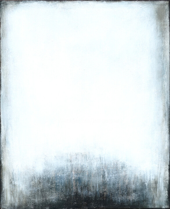 Malerei mit dem Titel "White Black Abstrac…" von Leon Grossmann, Original-Kunstwerk, Acryl