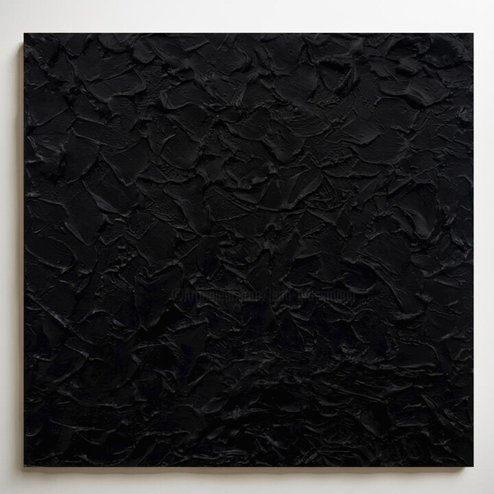 Painting titled "Monochrome Black" by Leon Grossmann, Original Artwork, Acrylic