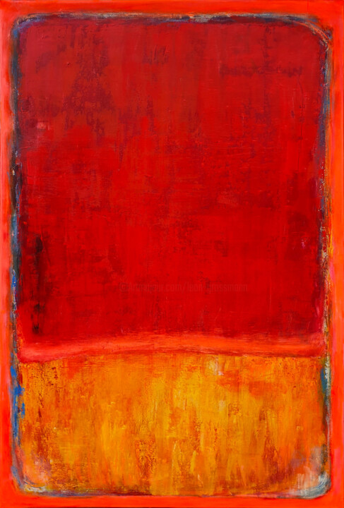 Painting titled "Homage to Rothko, C…" by Leon Grossmann, Original Artwork, Acrylic Mounted on Wood Stretcher frame