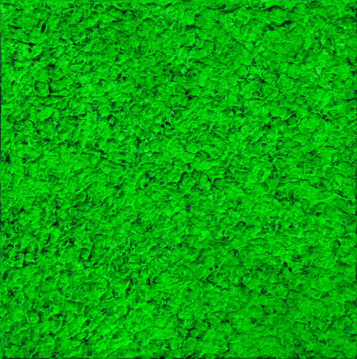 Pittura intitolato "Neon Green Painting…" da Leon Grossmann, Opera d'arte originale, Acrilico Montato su Telaio per barella…