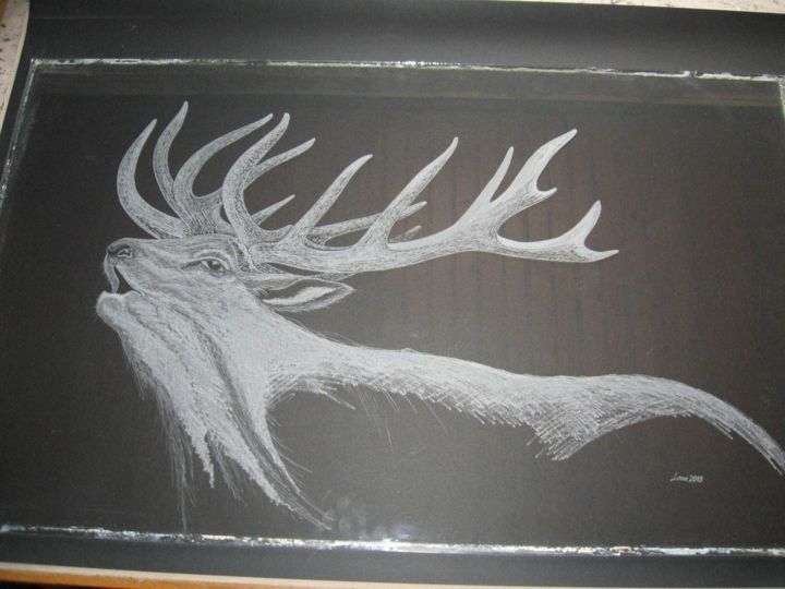 Scultura intitolato "The old bull deer" da Pikzigmar (Spade07art), Opera d'arte originale