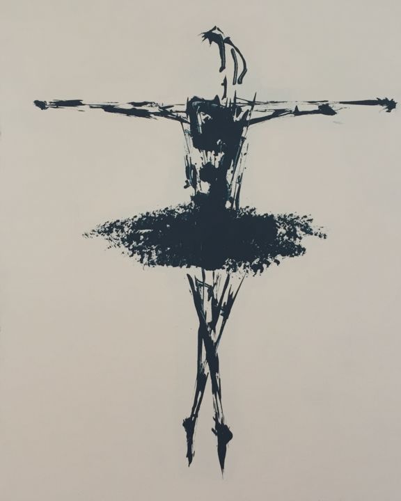 Painting titled "ballet dancer" by Leonid Shver, Original Art,