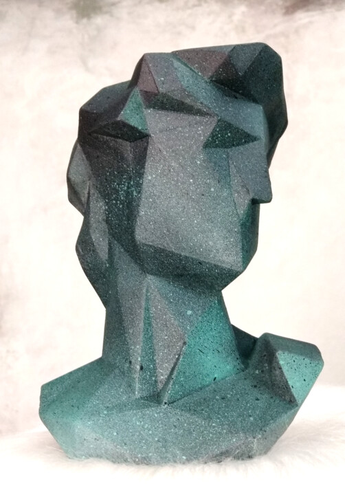 Sculpture intitulée "The Pop David in Gr…" par Leonardo Alonso, Œuvre d'art originale, Résine