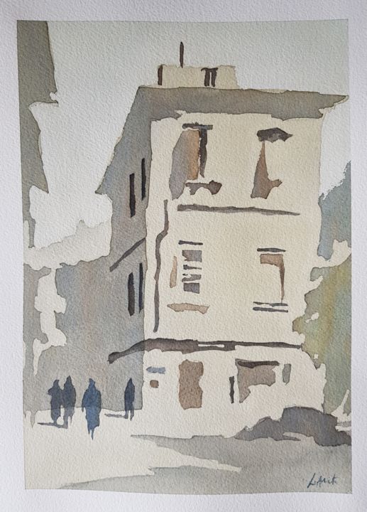 Peinture intitulée "La vecchia casa" par Leonardo Arieti, Œuvre d'art originale, Aquarelle