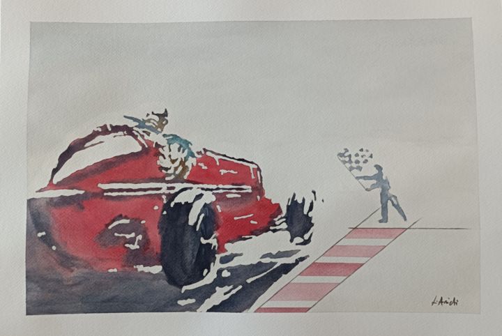 Painting titled "L'arrivo" by Leonardo Arieti, Original Art, Watercolor