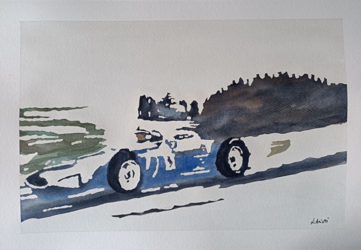 Painting titled "Curva a esse" by Leonardo Arieti, Original Art, Watercolor
