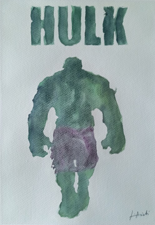 Malerei mit dem Titel "Hulk" von Leonardo Arieti, Original-Kunstwerk, Aquarell