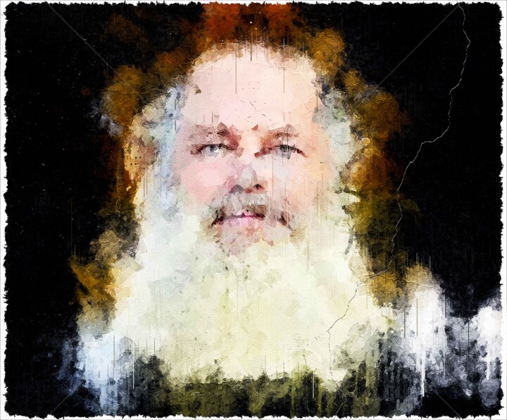 Digitale Kunst getiteld "Rick Rubin 001" door Leonardo Lillian, Origineel Kunstwerk, Digitaal Schilderwerk