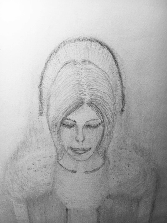 Drawing titled "Giulia" by Leonardo Mancini, Original Artwork, Pencil