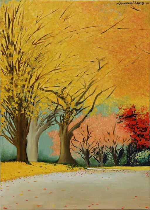Painting titled "Primavera" by Leonardo Nogueira, Original Artwork, Oil